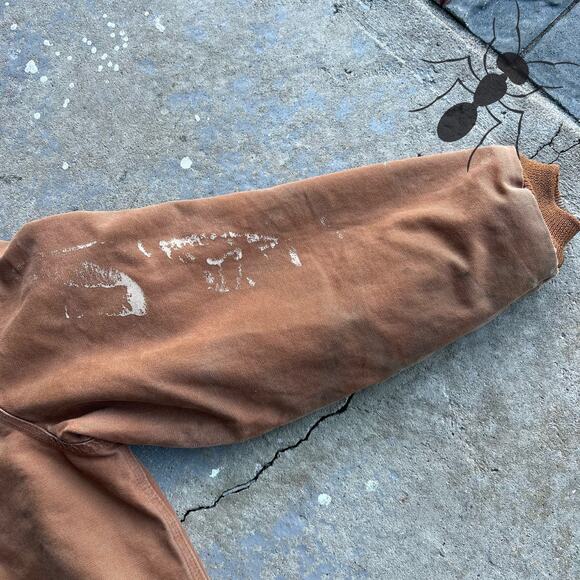 Y2K painted brown carhartt hooded work wear jacket - Picture 10 of 13